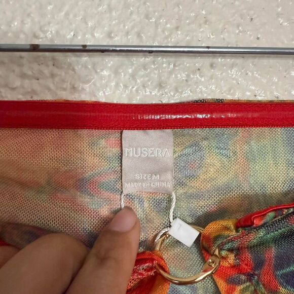 MUSERA Y2K Women's sheer multi color Crop-top size M NWT - Picture 4 of 7